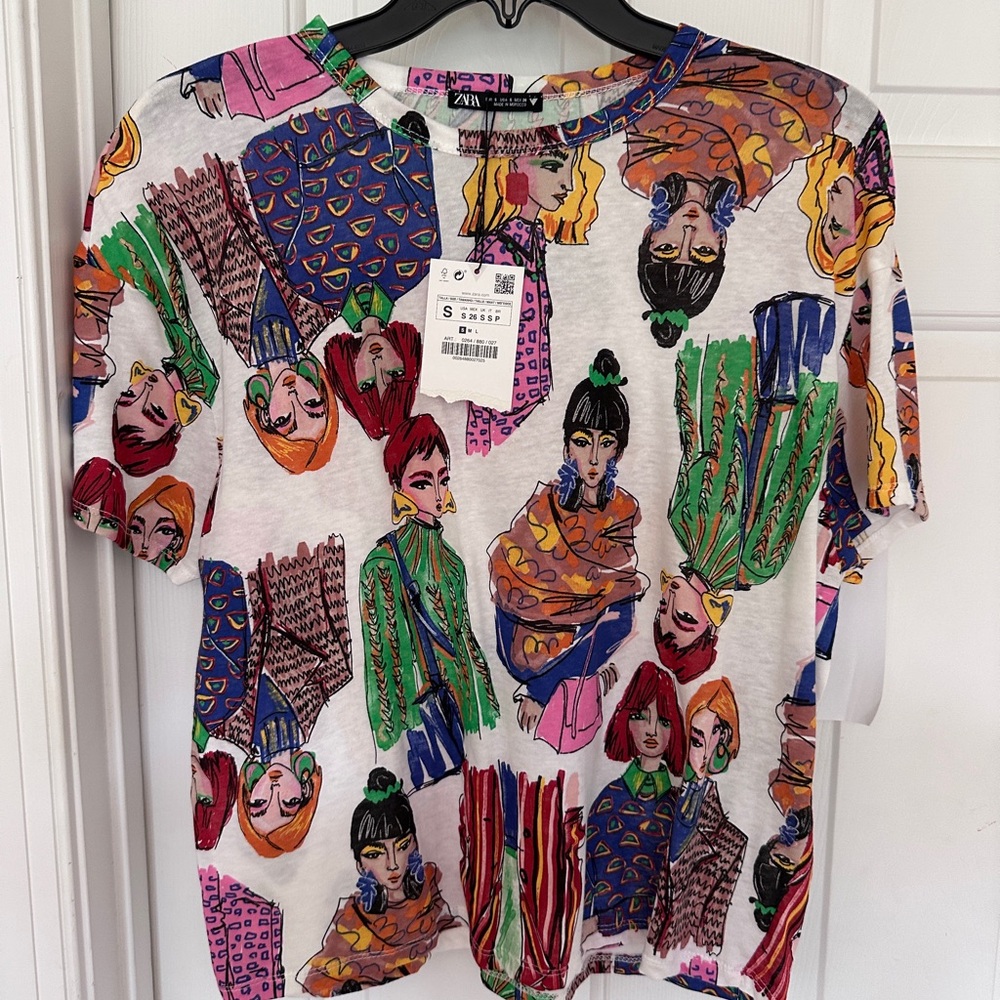 Zara Multicolor Graphic Tee